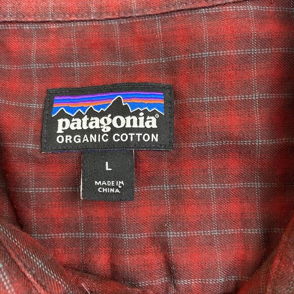 Patagonia Organic Cotton red size Large Men's Flannel Shirt - Picture 4 of 13